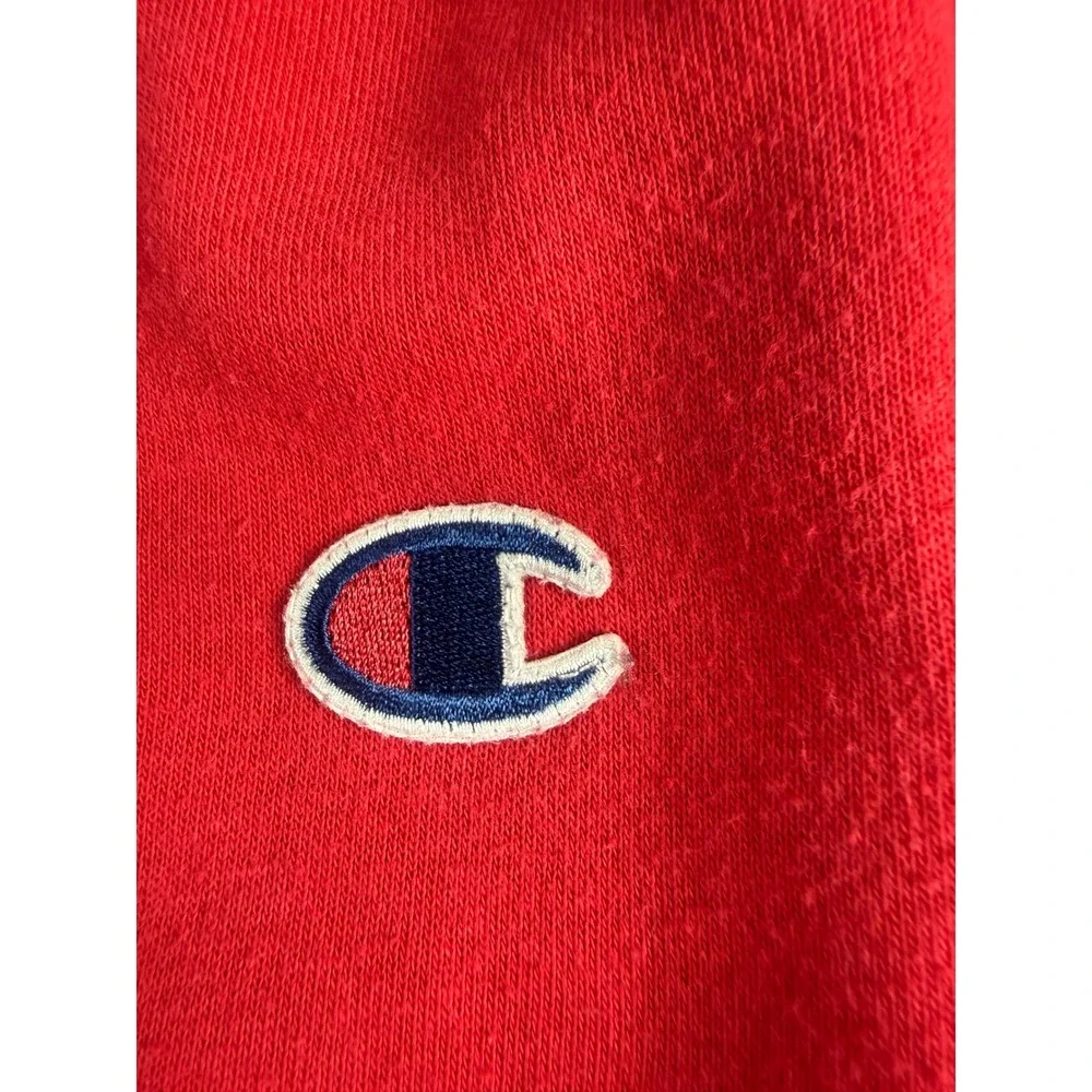Champion Youth XL 18/20 Red Pullover Hoodie Embroidered Logo Fleece Sweatshirt